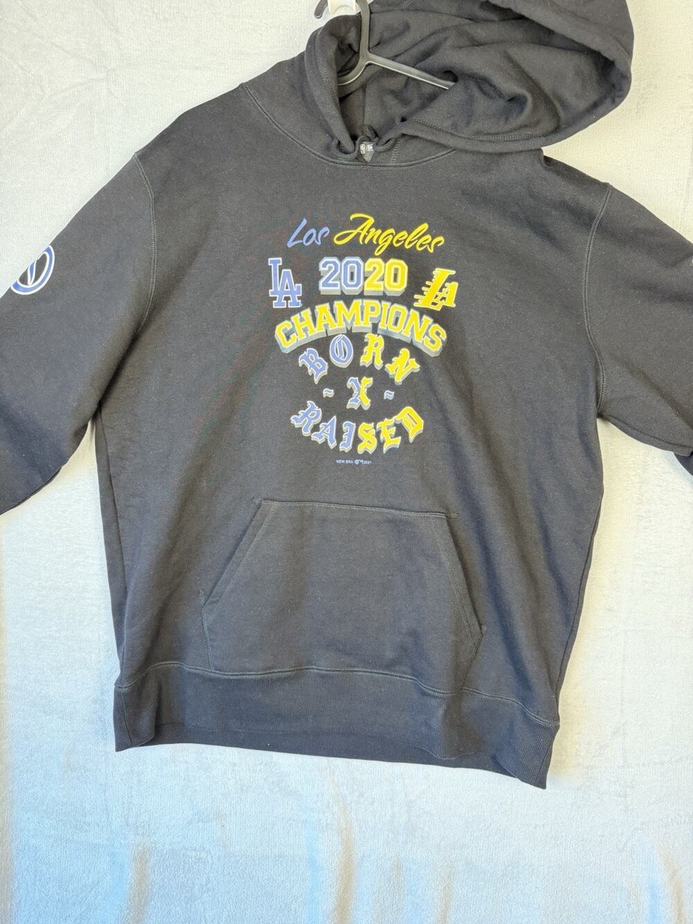 Born X Raised LA Dodgers Lakers 2020 Champions Hoodie XL New Era